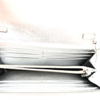 Metallic Calfskin Continental Wallet On Chain Argento