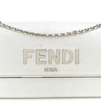 Metallic Calfskin Continental Wallet On Chain Argento