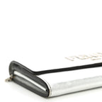Metallic Calfskin Continental Wallet On Chain Argento