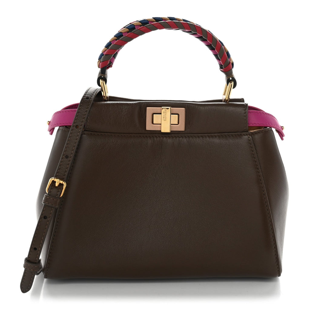 Nappa Braided Mini Peekaboo Iconic Satchel Maya Magenta