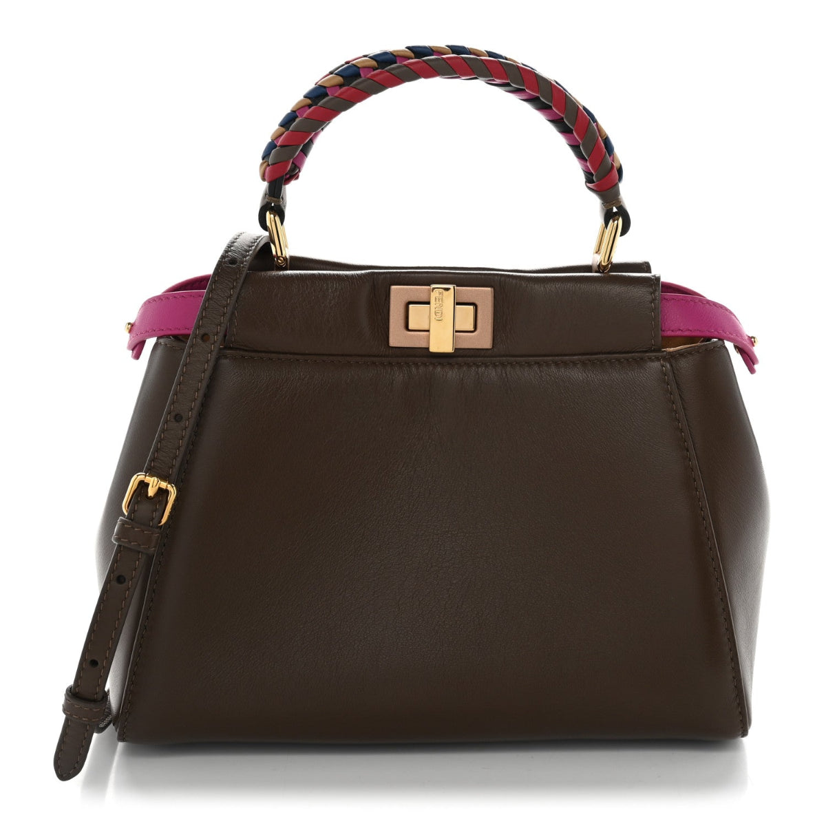 Nappa Braided Mini Peekaboo Iconic Satchel Maya Magenta