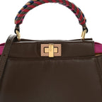 Nappa Braided Mini Peekaboo Iconic Satchel Maya Magenta