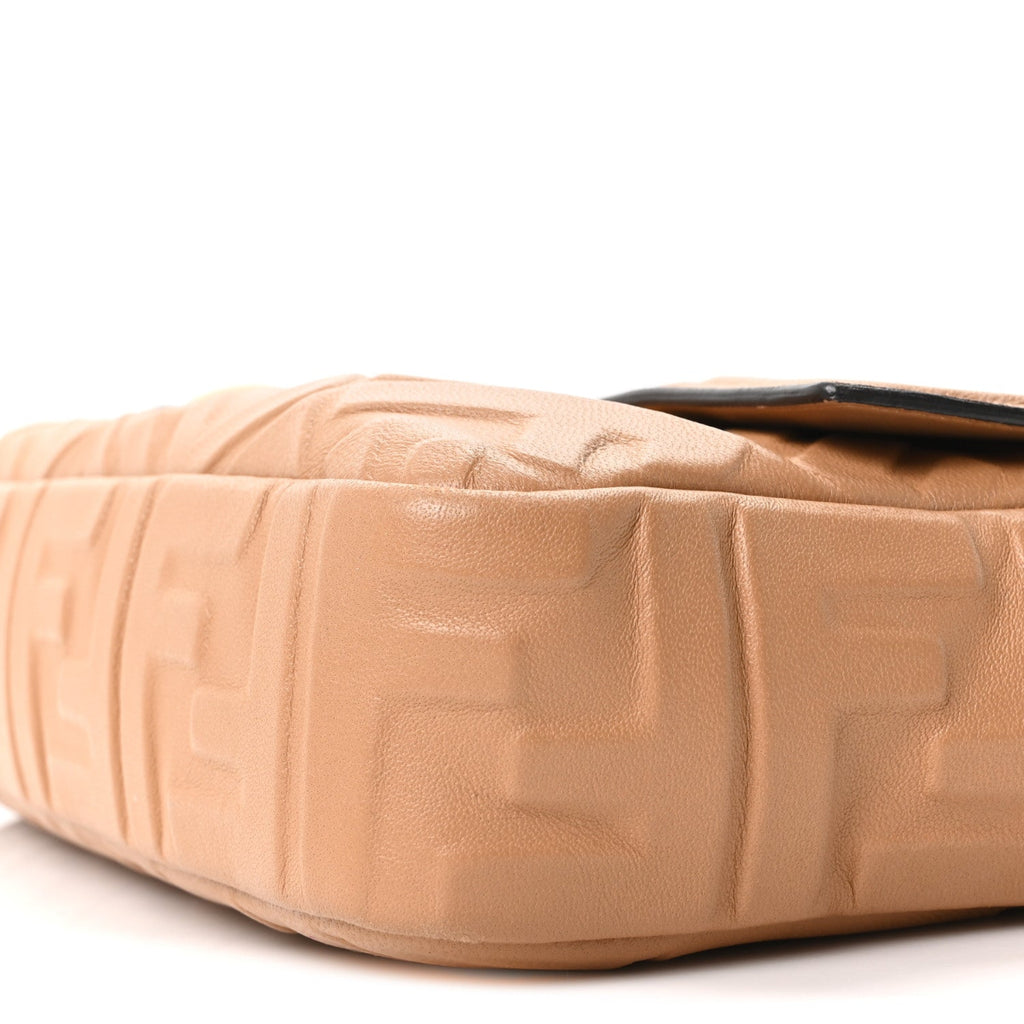 Nappa FF 1974 Embossed Baguette Miele Scuro
