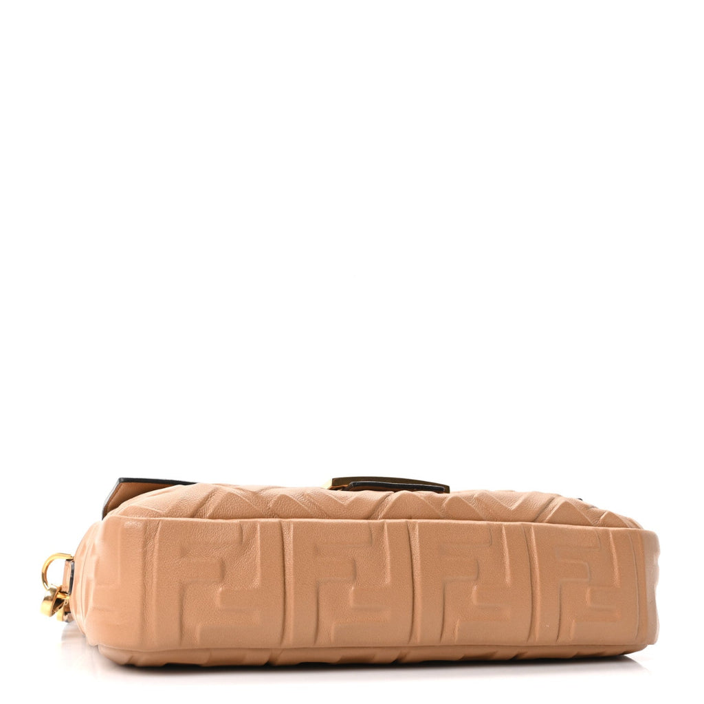 Nappa FF 1974 Embossed Baguette Miele Scuro