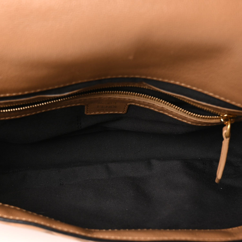 Nappa FF 1974 Embossed Baguette Miele Scuro