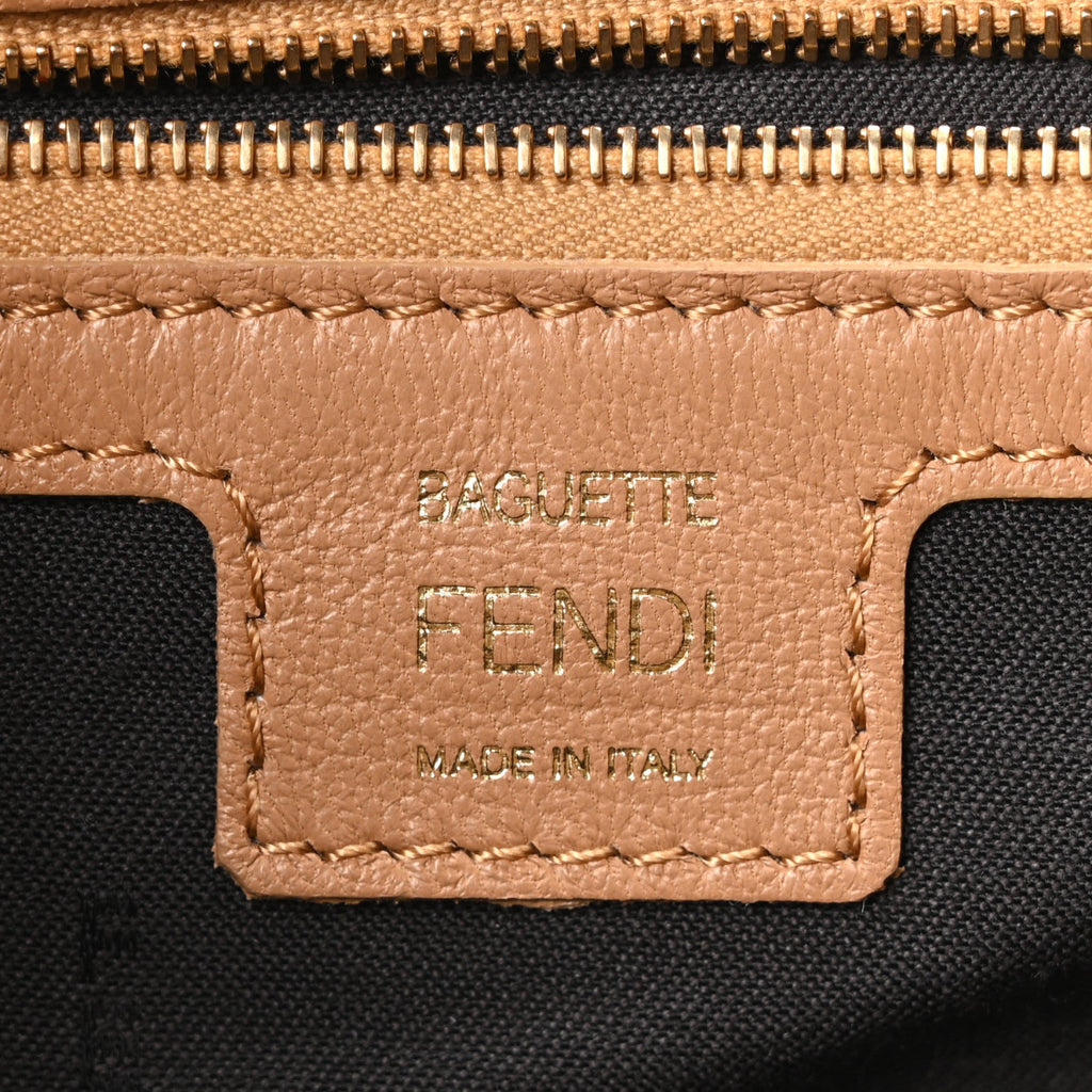 Nappa FF 1974 Embossed Baguette Miele Scuro