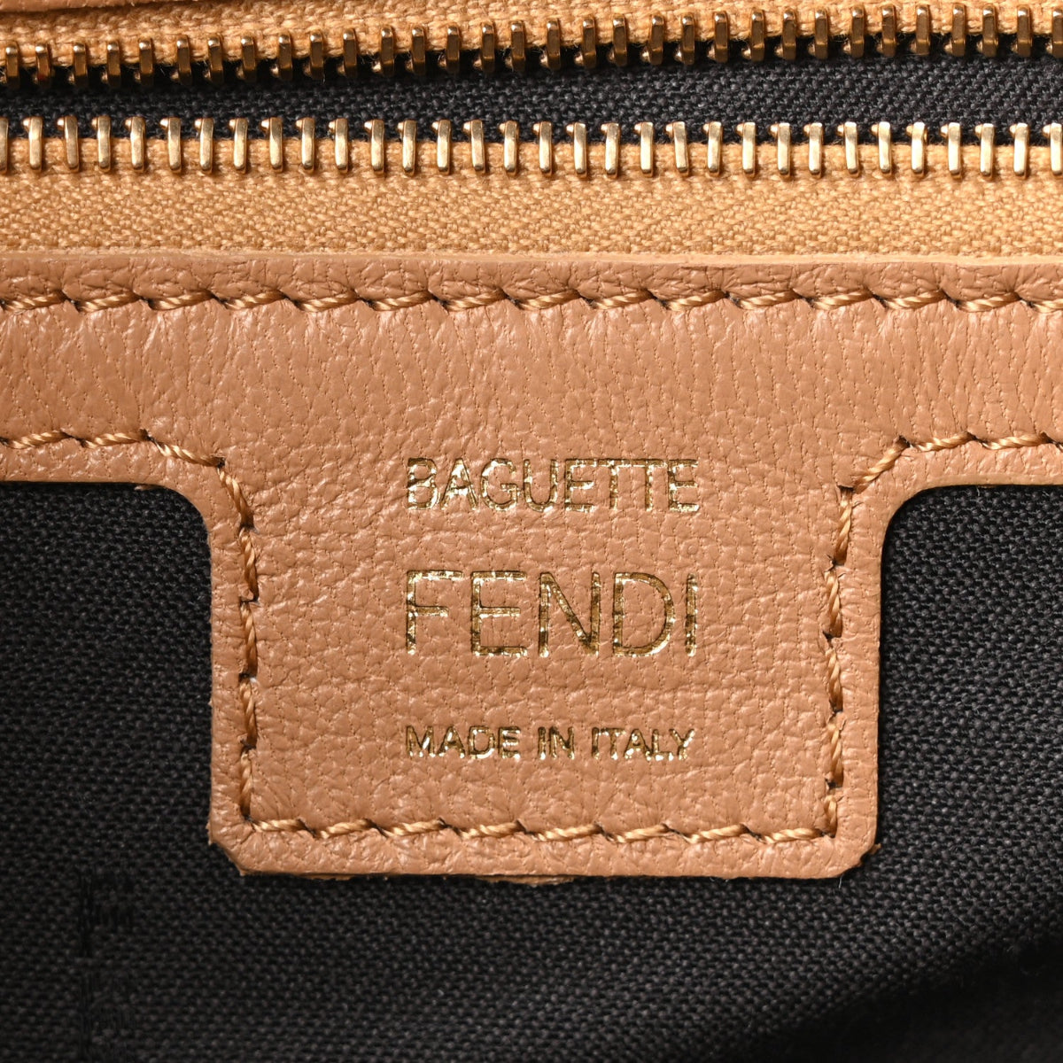 Nappa FF 1974 Embossed Baguette Miele Scuro