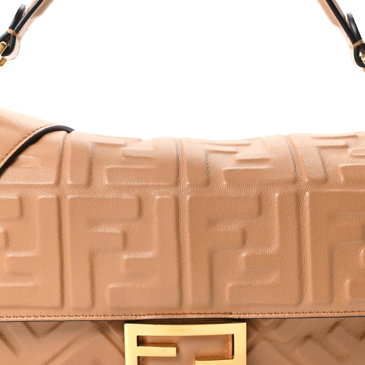 Nappa FF 1974 Embossed Baguette Miele Scuro