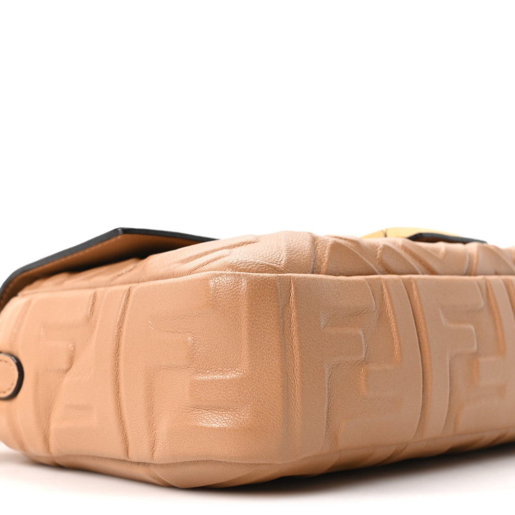 Nappa FF 1974 Embossed Baguette Miele Scuro