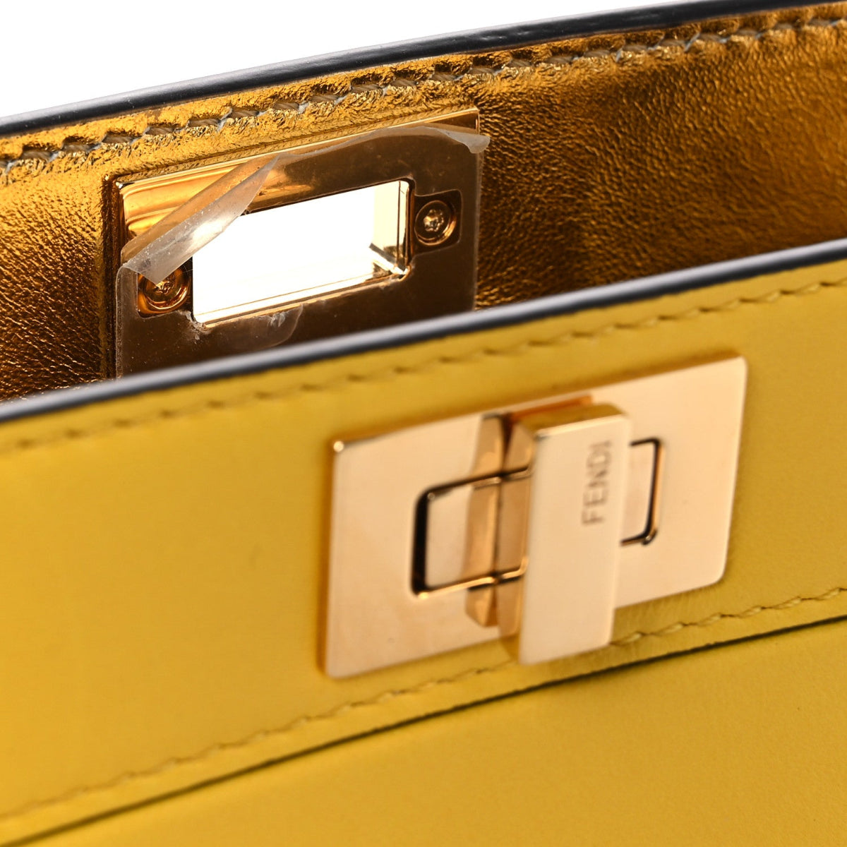 Nappa Small Peekaboo I SEE U East West Chain Satchel Limone