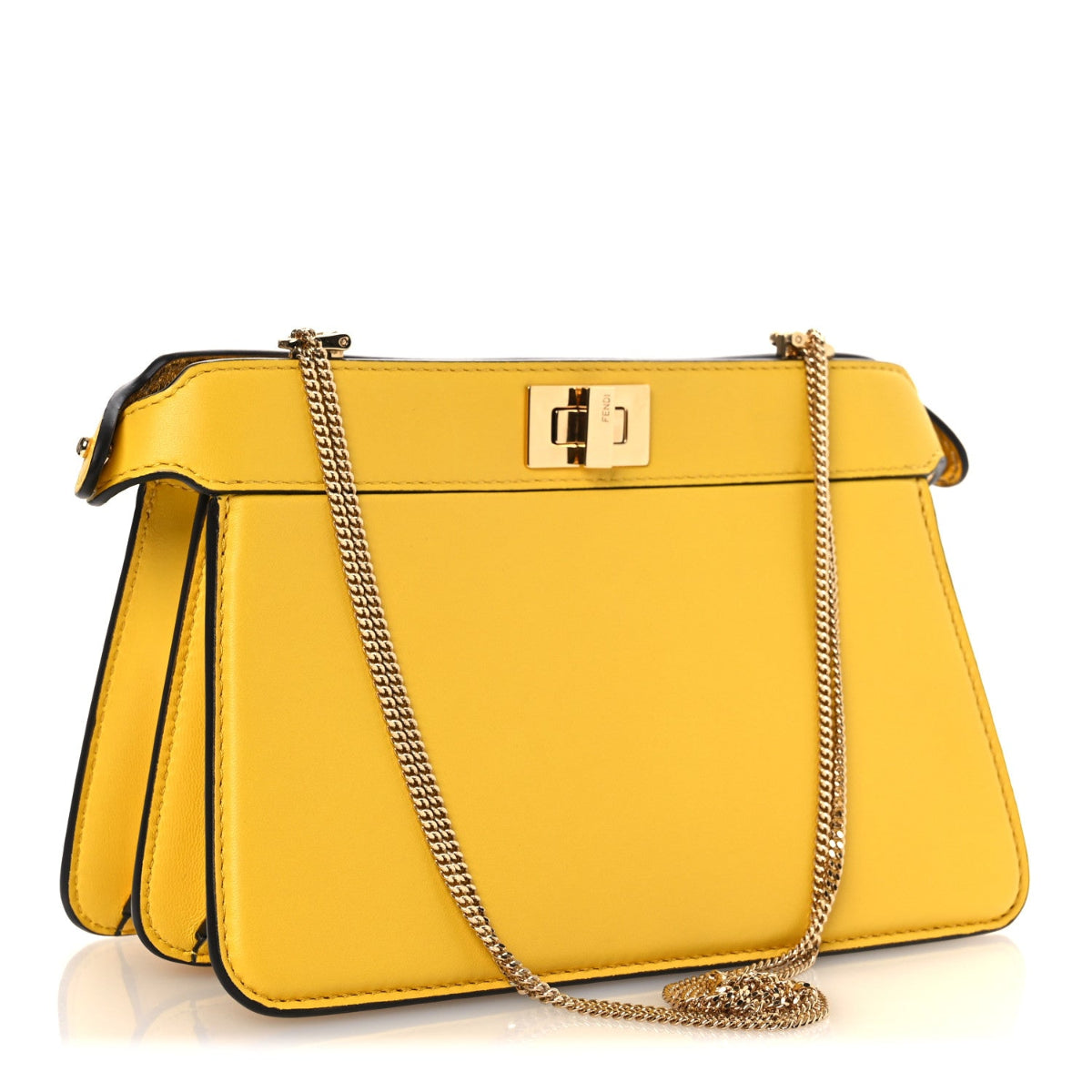 Nappa Small Peekaboo I SEE U East West Chain Satchel Limone