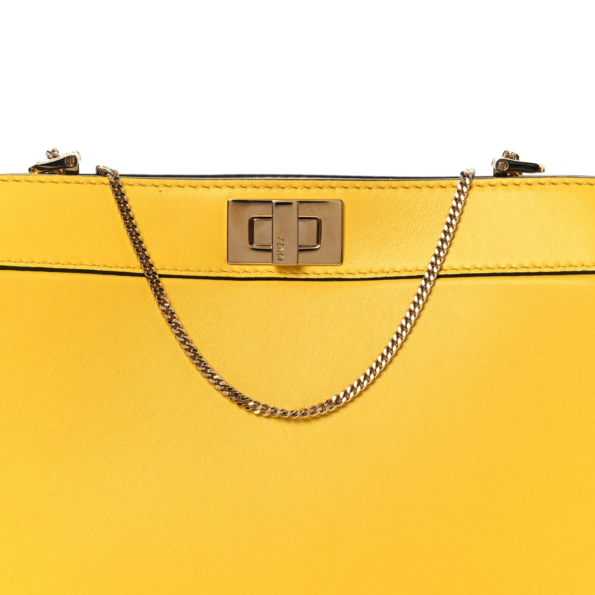 Nappa Small Peekaboo I SEE U East West Chain Satchel Limone