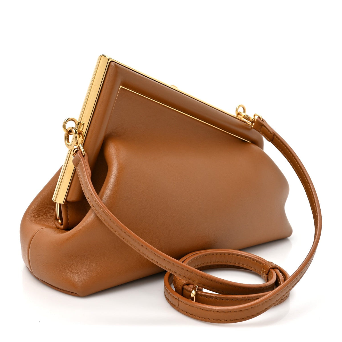 Shiny Nappa Small Fendi First Caramello