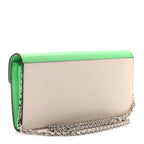 Vitello King Cruise FF Diamonds Continental Envelope Wallet On Chain Latte Edamame