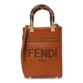 Vitello King Plexiglass Logo Embossed Mini Fendi Sunshine Shopper Tote Cuoio