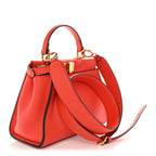 Vitello Seta Suede FF Mini Peekaboo Iconic Satchel Tulipano Miele Moro