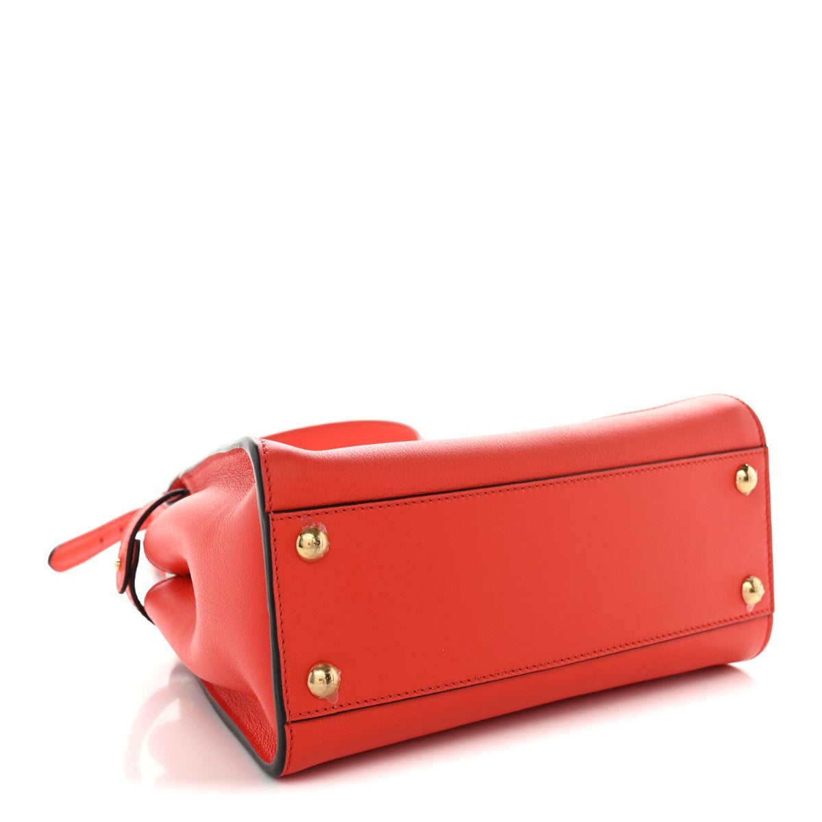 Vitello Seta Suede FF Mini Peekaboo Iconic Satchel Tulipano Miele Moro