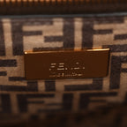 Vitello Seta Suede FF Mini Peekaboo Iconic Satchel Tulipano Miele Moro