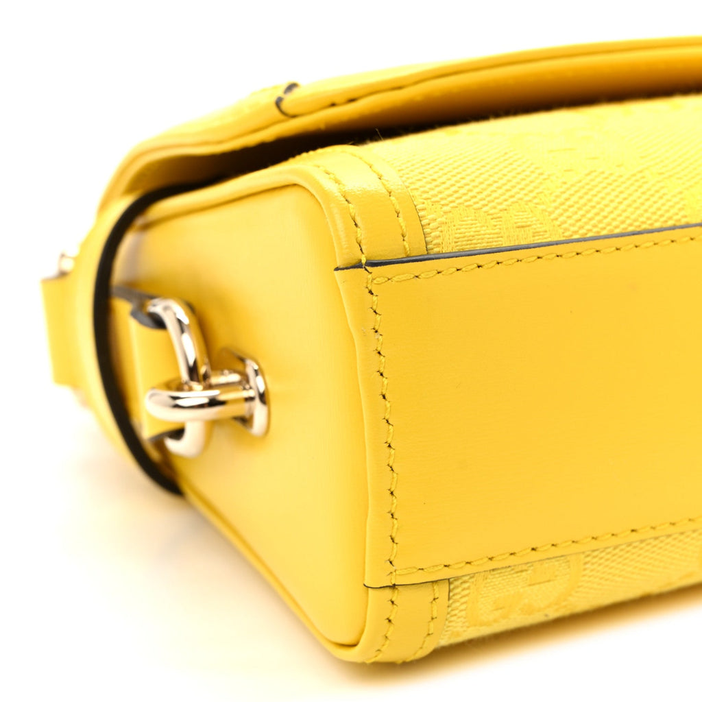 GG Monogram Textured Dollar Calfskin Small Luce Shoulder Bag Yellow