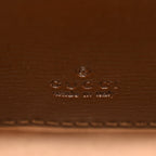 GG Supreme Monogram Azalea Calfskin Web Horsebit 1955 Wallet On Strap Beige Ebony Brown Sugar