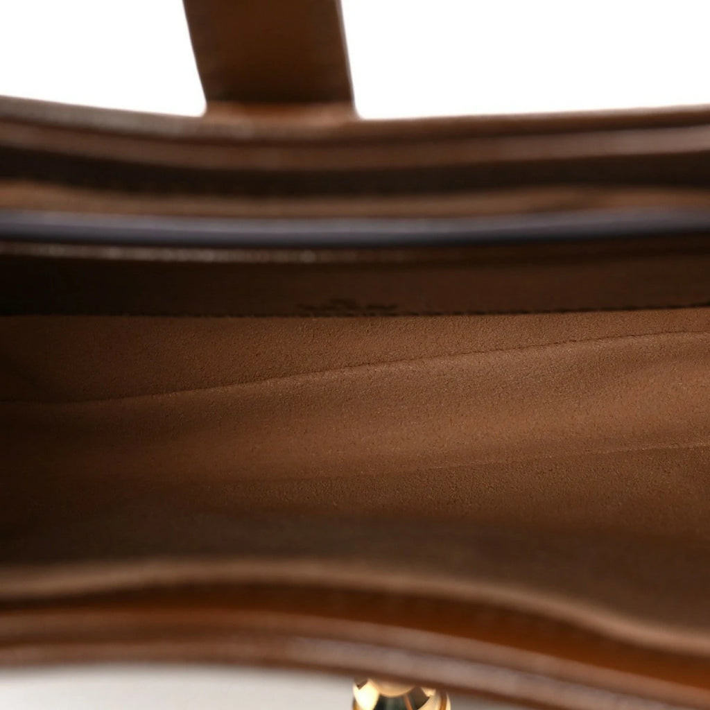 GG Supreme Monogram Azalea Calfskin Web Mini Jackie 1961 Hobo Beige Ebony Brown Sugar