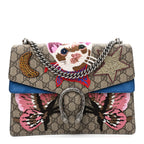 GG Supreme Monogram Embroidered Medium Dionysus Shoulder Bag Blue