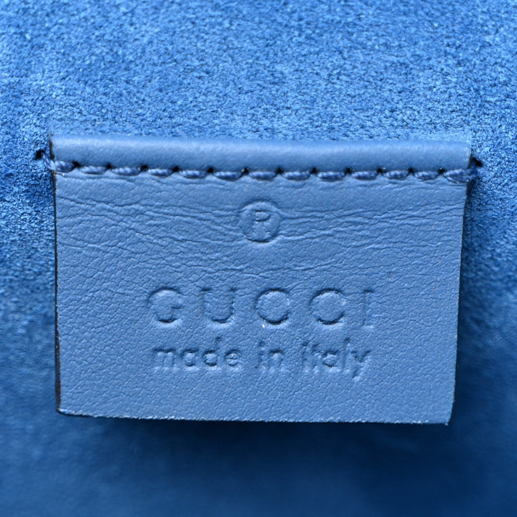 GG Supreme Monogram Embroidered Medium Dionysus Shoulder Bag Blue