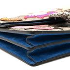 GG Supreme Monogram Embroidered Medium Dionysus Shoulder Bag Blue