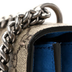GG Supreme Monogram Embroidered Medium Dionysus Shoulder Bag Blue