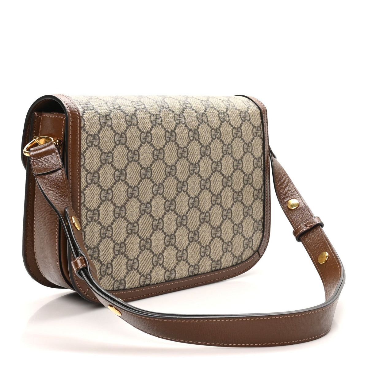 GG Supreme Monogram Horsebit 1955 Shoulder Bag Beige Brown Sugar Beige Brown Sugar