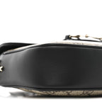 GG Supreme Monogram Horsebit 1955 Soft Small Shoulder Bag Beige Black
