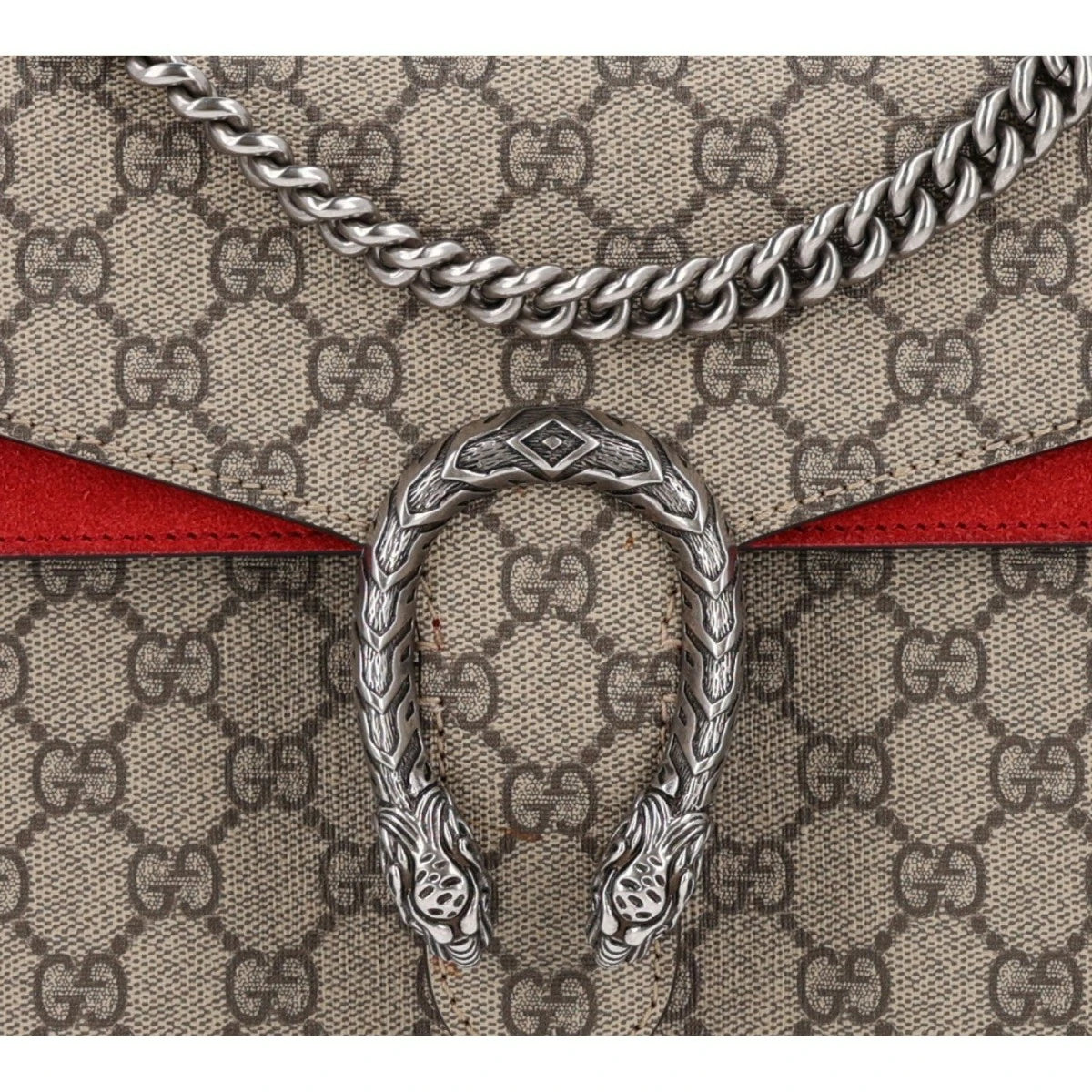 GG Supreme Monogram Small Dionysus Shoulder Bag Red