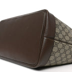 GG Supreme Monogram Textured Calfskin Medium Ophidia Shoulder Tote Bag Beige Ebony New Acero