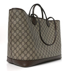 GG Supreme Monogram Textured Calfskin Medium Ophidia Shoulder Tote Bag Beige Ebony New Acero