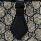 GG Supreme Monogram Textured Calfskin Web Medium Ophidia Shopping Tote Beige Blue