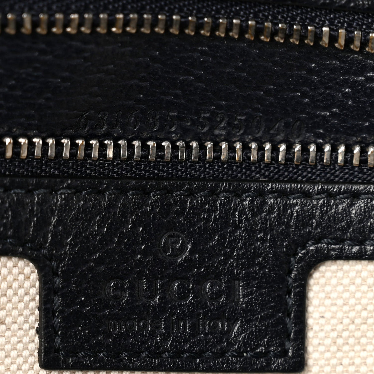 GG Supreme Monogram Textured Calfskin Web Medium Ophidia Shopping Tote Beige Blue