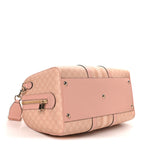 GG Supreme Monogram Textured Dollar Calfskin Web Medium Savoy Duffle Bag Rose Pink