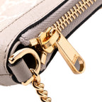 GG Supreme Monogram Textured Dollar Calfskin Web Mini Ophidia GG Handbag Beige Mystic White Oatmea