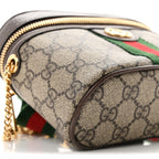 GG Supreme Monogram Textured Dollar Calfskin Web Ophidia Belt Bag 75 30 Beige Ebony New Acero