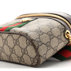 GG Supreme Monogram Textured Dollar Calfskin Web Ophidia Belt Bag 75 30 Beige Ebony New Acero