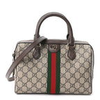 GG Supreme Monogram Web Medium Ophidia Top Handle Bag Beige Ebony New Acero