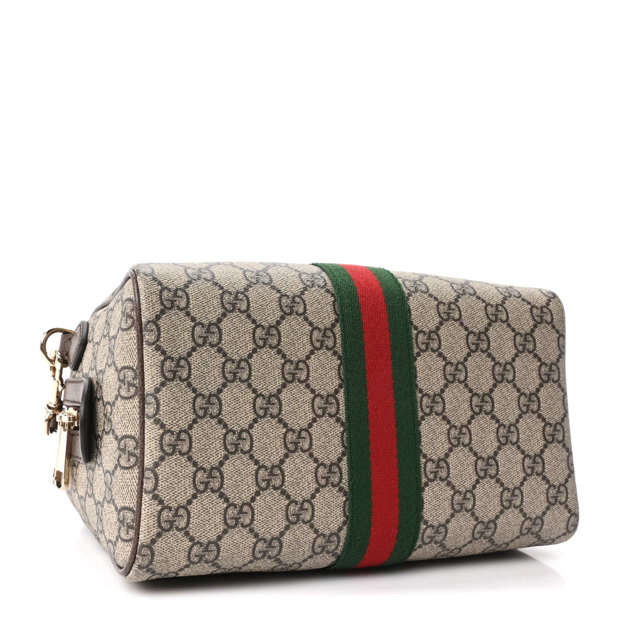 GG Supreme Monogram Web Medium Ophidia Top Handle Bag Beige Ebony New Acero