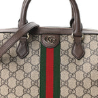 GG Supreme Monogram Web Medium Ophidia Top Handle Bag Beige Ebony New Acero