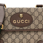 GG Supreme Monogram Web Small Neo Vintage Double Flap Messenger Bag Beige New Acero