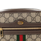GG Supreme Monogram Web Small Ophidia Belt Bag 85 34 Dark Brown