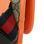 GG Supreme Monogram Web Small Ophidia Belt Bag Beige Ebony Orange Fluo