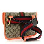 GG Supreme Monogram Web Small Ophidia Belt Bag Beige Ebony Orange Fluo