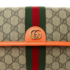 GG Supreme Monogram Web Small Ophidia Belt Bag Beige Ebony Orange Fluo