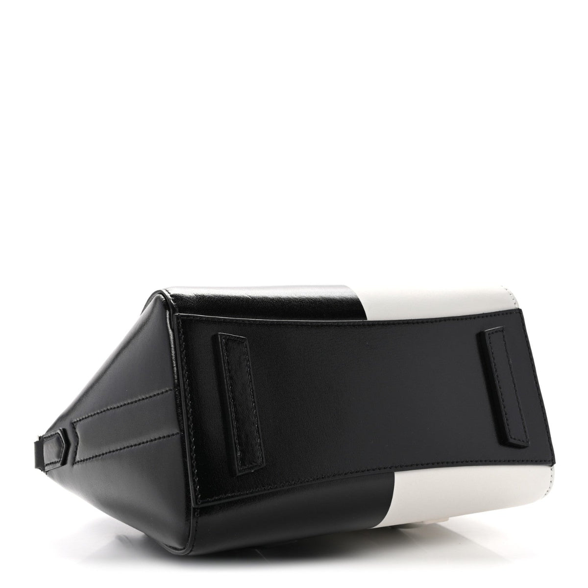 Box Calfskin Mini Lock Antigona Shoulder Bag Black White