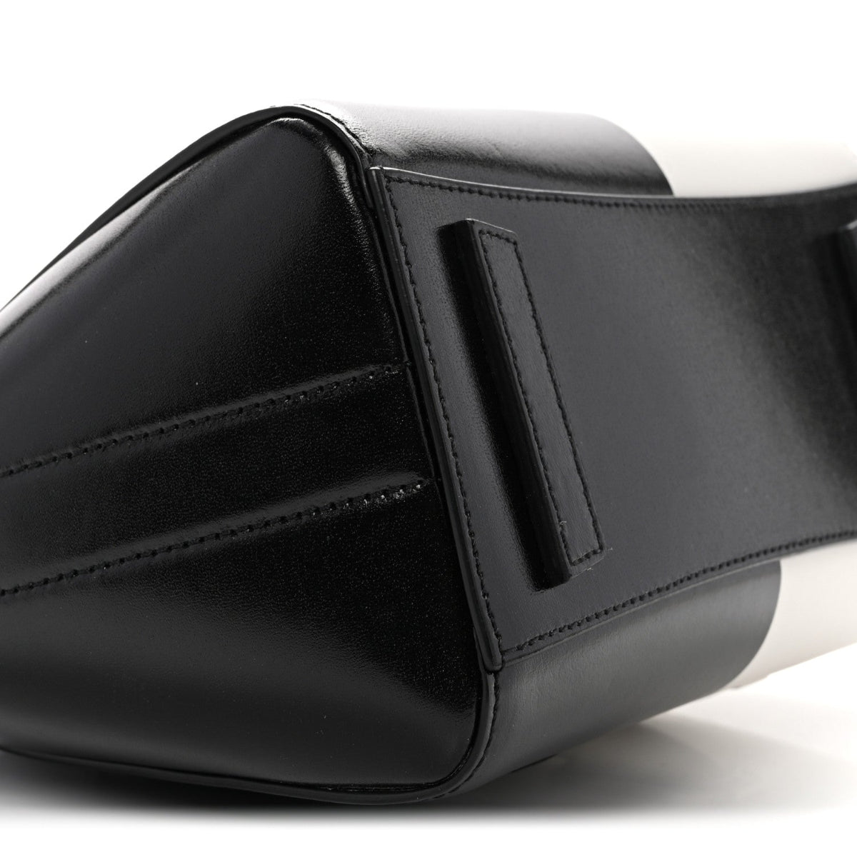 Box Calfskin Mini Lock Antigona Shoulder Bag Black White
